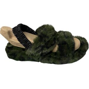 Array Womens Shayla Faux Fur Slingback Slingback Slippers Shoes 8 New